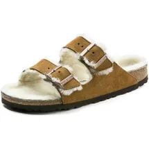 Birkenstock Damen Arizona Shearling Suede Sandale (Größe 37, braun)