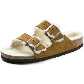 Birkenstock Damen Arizona Shearling Suede Sandale (Größe 37, braun)