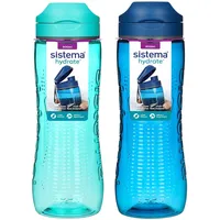 Sistema Active Sport-Wasserflaschen | 800 ml | auslaufsichere Kinderwasserflaschen | schlagfester Tritan-Kunststoff | BPA-frei | Ocean Blue & Minty Teal | 2 Stück