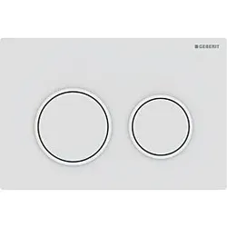 Geberit Omega Abdeckplatte 115085011 Platte/Taste weiß matt lackiert, Ring weiß, für 2-Mengen-Spülung