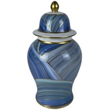 DKD Home Decor Vase aus Porzellan, modern, Blau, 17 x 17 x 31 cm