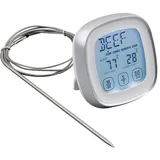 DollaTek Fleischthermometer, Instant Read Food Thermometer Digitales Kochthermometer mit Timer-Alarmsonde für Ofen, Küche, Grillen, Raucher (Silber)