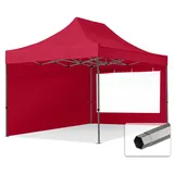 TOOLPORT Faltpavillon 3 x 4,5 m inkl. 2 Seitenteile Rot