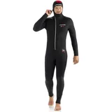 Cressi Diver Man All-in-One - Einteiliger Ultrastretch Neoprenanzug zum Tauchen, Herren 7mm, Schwarz/Rot, S