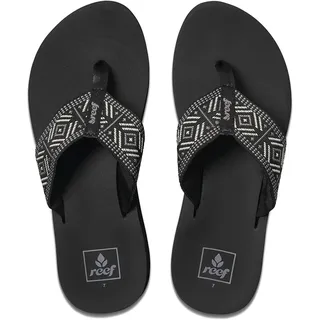Reef Spring Woven, Damen Zehentrenner, Schwarz (Black/White Blw), 35 EU (3 UK)