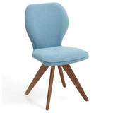 Niehoff Sitzmöbel Colorado Trend-Line Design-Stuhl Gestell Wild-Nussbaum - Webstoff Malea-R eisblau