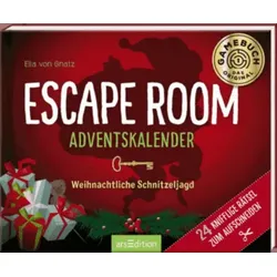 ARSEDITION 134235 Escape Room Adventskalender. Weihnachtliche Schnitzeljagd. 24 knifflige Rätsel zum Aufschneiden