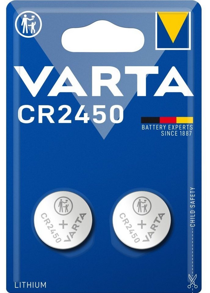 VARTA LITHIUM Coin CR2450, 2er Blister Batterie Batterie