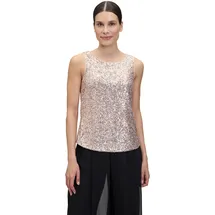 Vera Mont Pailletten-Top ohne Arm in Cream/Gold | Gr.: 46,