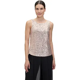Vera Mont Pailletten-Top ohne Arm in Cream/Gold | Gr.: 46,