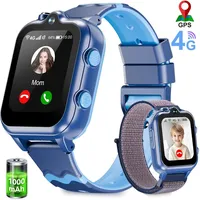Smartwatch Kinder, mit GPS und Telefonfunktionen 4G WiFi Kinder Smartwatch, 2 Kameras, Abdichtung, SOS-Schulmodell KinderUhr - Rosa