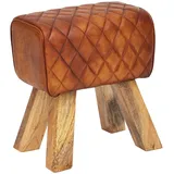 KADIMA DESIGN Sitzhocker aus Echtleder mit Rautenmuster, Stilvolles und strapazierfähiges Möbelstück