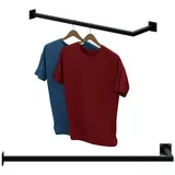 Hago Garderobenstange Kleiderstange Garderobe Halter Kleiderständer Metall Schwarz Ecke 90x30cm