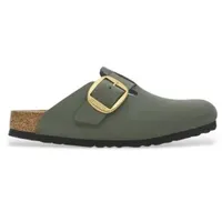 Birkenstock für Herren. 1028033 Boston Big Buckle Leder Clogs grün (41), Wohnung, Keine, Lässig