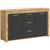 VCM Sideboard Jam 125 x 80 x 35 cm Eiche/Grau