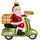 Krebs Glas Lauscha Krebs Lauscha Pizza-Weihnachtsmann auf Vespa 12cm