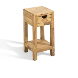 WOLFMÖBEL Blumensäule Yoga Holz Braun Sheesham 60 cm