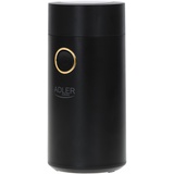 Adler AD 4446bg Elektrische Kaffeemühle aus Edelstahl, 150 W, Füllmenge bis zu 75g, Mühle für Kaffeebohnen, Kaffeemühle mit Sicherheitsblockade, schwarz-golden