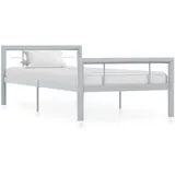 vidaXL Bettgestell 90 x 200 cm Grau/Weiß