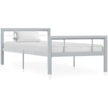 vidaXL Bettgestell 90 x 200 cm Grau/Weiß