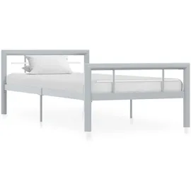 vidaXL Bettgestell 90 x 200 cm Grau/Weiß