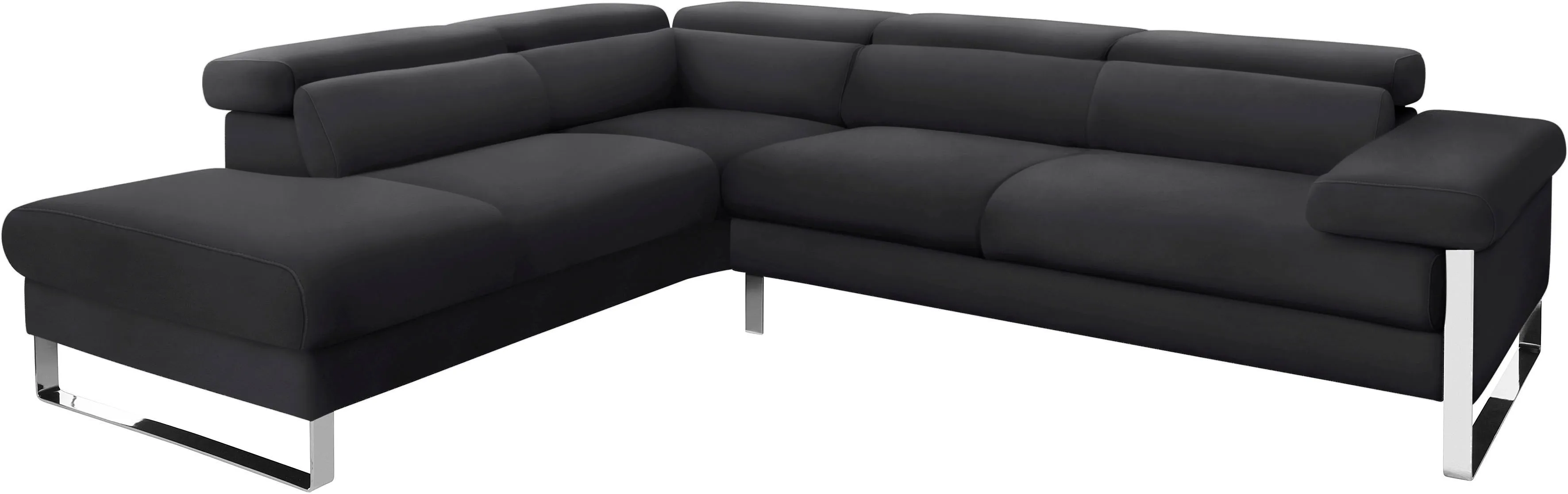 W.SCHILLIG Ecksofa »finn«, German Design Award 2016, Fußgestell Chrom glänzend, Breite 281 cm W.SCHILLIG schwarz Z59