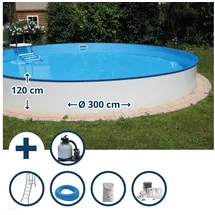 SUMMER FUN Stahlwand Pool-Set BRASILIA Ø 300 x 120 cm inkl. Sandfilteranlage