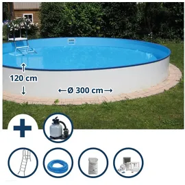 SUMMER FUN Stahlwand Pool-Set BRASILIA Ø 300 x 120 cm inkl. Sandfilteranlage