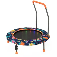 KOMFOTTEU LIFEZEAL Ø 92cm Kindertrampolin mit LED-Lichtern, Trampolin Kinder mit Griff & Sicherheitspolster, Jumping Rebounder für Indoor, Minitrampolin für Kinder ab 3 Jahren