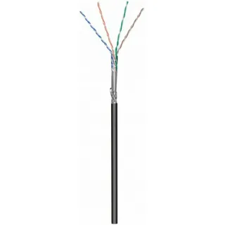 danicom CAT6 Outdoor Netzwerkkabel, S/FTP, AWG 26/7 (Flexibel), 100 Meter, Schwarz, CCA