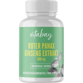 Vitabay CV Roter Panax Ginseng Extrakt 600 mg vegan Kapseln