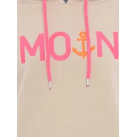 Zwillingsherz Hoodie "Rahel", Damen, Gr. L, beige, Sweatware, Obermaterial: 50% Baumwolle, 50% Polyester, Basic normal, ohne Ausschnitt, angesetztes Bündchen, Sweatshirts Hoodie, Kontrastbündchen, Kängurutasche, Langarm, Kapuze, Kordelzug