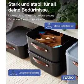 Rotho Stapelbox Maloja 39,5 x 26,5 x 34 cm 3-tlg. schwarz