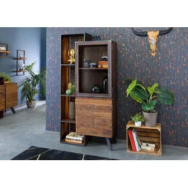 MASSIVMOEBEL24.DE Vitrine Sevilla 90 x 40 x 183 cm Braun