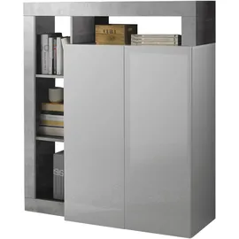 INOSIGN Highboard "Hamburg", grau (weiß, betonoptik), B:108cm H:126cm T:42cm, Sideboards, Highboard, Breite 108 cm