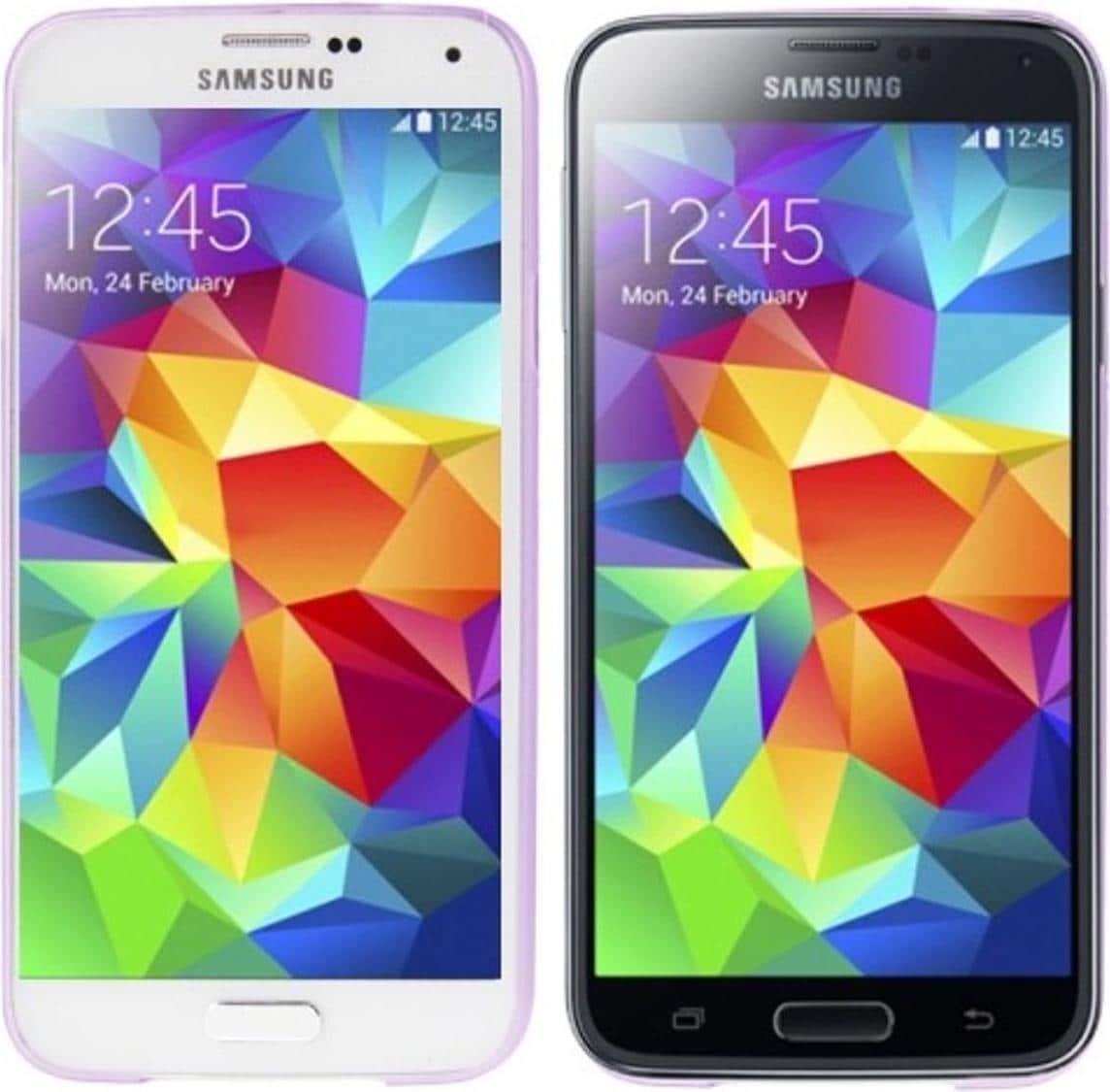 König Design Schutzhülle Case Ultra Dünn 0,3mm für Handy Samsung Galaxy S5 / S5 Neo lila Transparent (Galaxy S5 Neo, Galaxy S5), Smartphone Hülle, Violett