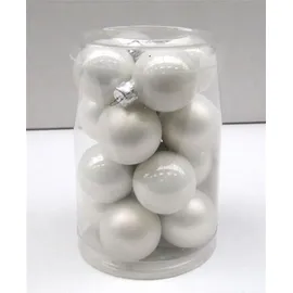 Kaemingk Weihnachtsbaumkugeln Glas 3,5 cm 16 Stück weiß