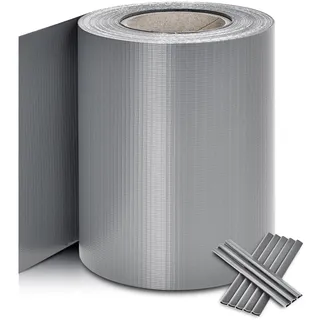 PVC Sichtschutzstreifen 0,19 x 35 m hellgrau inkl. Befestigungsklemmen 30 St.
