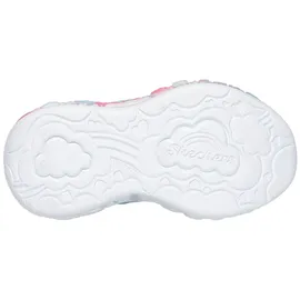 SKECHERS Lauflernschuh SKECHERS "ETERNAL HEART LIGHTS", Baby, Gr. 23, bunt (hellblau, multi), Lederimitat, Textil, Glitzer, Schuhe, Blink,-Klettschuh mit Herz-Applikation, Größenschablone zum Download