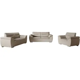 Cotta Polstergarnitur COTTA "Leandra", beige, Luxus-Microfaser, Sitzmöbel-Sets, Couchgarnitur, Set bestehend aus: 2-Sitzer & 2,5-Sitzer
