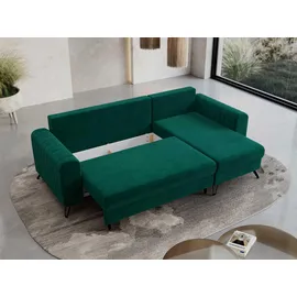 MKS Eckcouch Velvet 2-Sitzer Schwarz