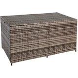 Auflagenbox Poly Rattan 870 Liter XXL Kissenbox Aufbewahrungsbox Beige-Braun