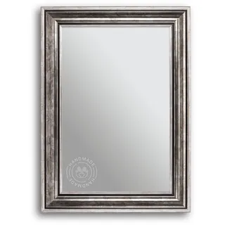 CLAMARO 'RIGA' Antik Wandspiegel 40x90 cm mit Rahmen | Silber Antik | Shabby Chic Vintage Barock Spiegel mit Holzrahmen | Barockspiegel inkl. Metall Aufhänger und Montagematerial