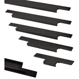 SO-TECH® Möbelgriff SLIM schwarz eloxiert Griffleiste mit Harpunensteg-Montage, ZUM EINFRÄSEN UND EINLEIMEN Länge 495 mm schwarz 1.1 cm x 49.5 cm x 3.8 cm