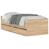 vidaXL Bettgestell 90 x 200 cm Braun