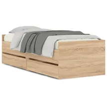 vidaXL Bettgestell 90 x 200 cm Braun