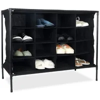 Relaxdays Schuhregal, 16 Fächer, leichter Aufbau, stabiler Stoffschuhschrank, HxBxT: