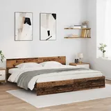 vidaXL Bettrahmen mit Kopfteil Altholz 180 x 200 cm Holzwerkstoff