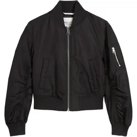 Marc O'Polo Blouson MARC O'POLO, Damen, Gr. 42, schwarz, Web, Obermaterial: 100% Polyester, regular fit, Rippbündchen, Jacken Blouson, im Pilotenstil, verkürzte Form, mit mattem Glanz und softem Finish