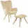 Albatros Ohrensessel York Samt 67 x 100 x 67 cm Beige mit Hocker